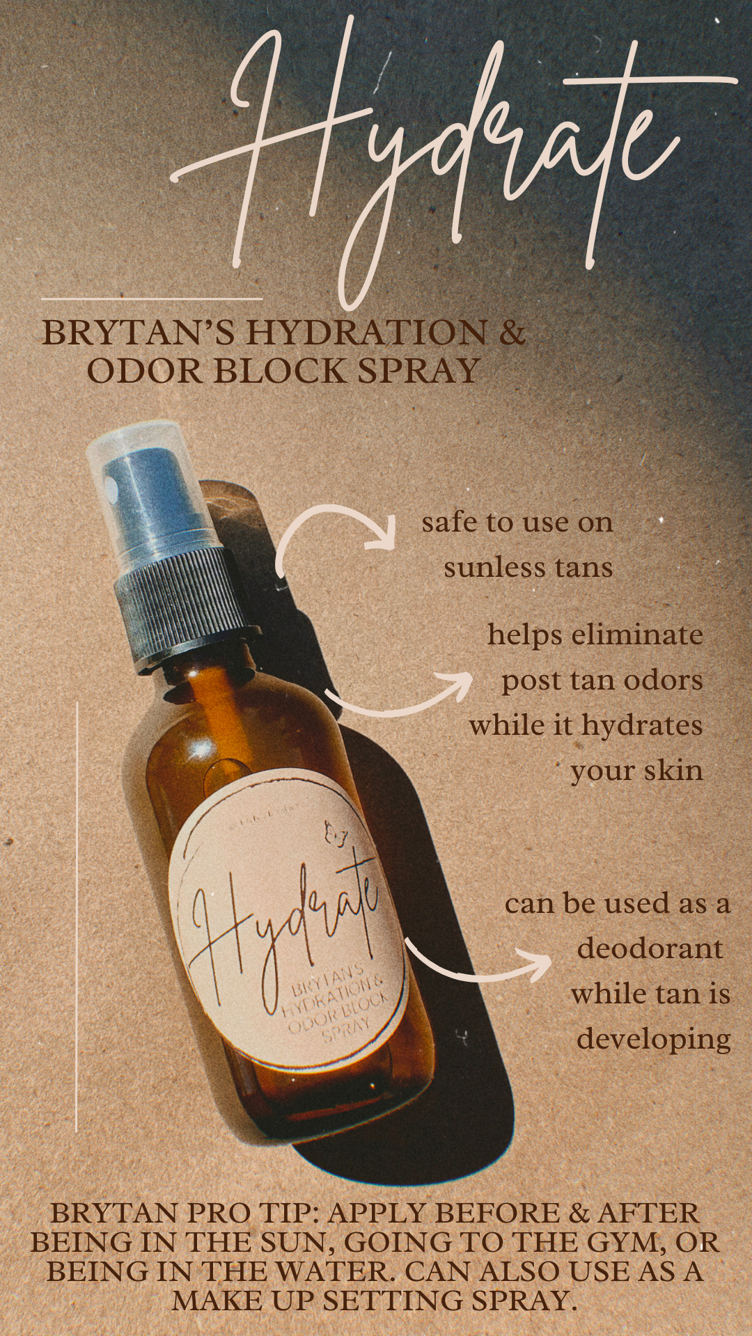 HYDRATE Brytan's Hydration & Odor Blocking Spray